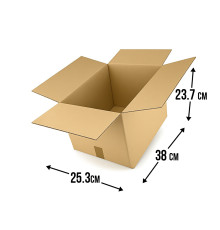 Fefco 201 - Коробка четырехклапанная со стыкующимися внешними клапанами 38х25,3х23,7 см
