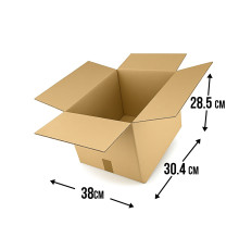 Fefco 201 - Коробка четырехклапанная со стыкующимися внешними клапанами 38х30,4х28,5 см