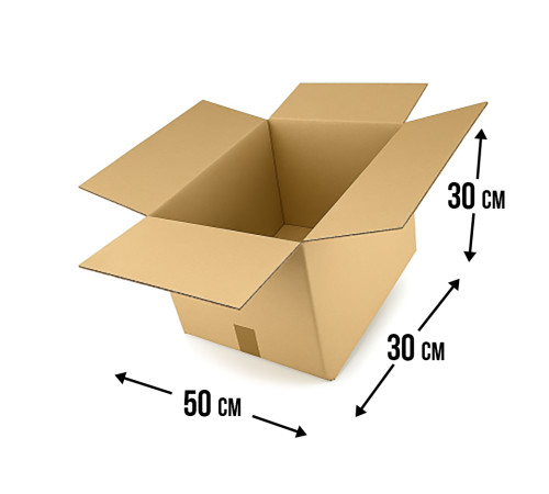 <p>Fefco 201: Четырехклапанная коробка с внешними клапанами 50x30x30 см</p>
