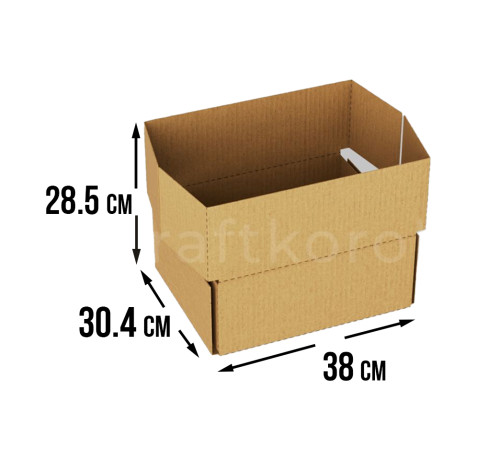 Fefco 411 - Оберточный короб с 5 клапанами на концах c боковой загрузкой 38х30,4х28,5 см 