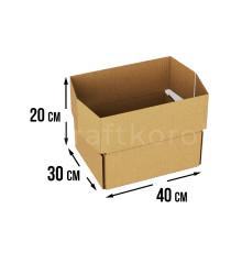 Fefco 411 - Оберточный короб с 5 клапанами на концах c боковой загрузкой 40х30х20 см