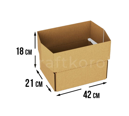 Fefco 411 - Оберточный короб с 5 клапанами на концах c боковой загрузкой 42х21х18 см