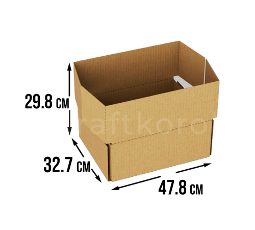 Fefco 411 - Оберточный короб с 5 клапанами на концах c боковой загрузкой 48.7х32.7х29.8 см