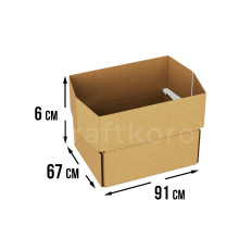 Fefco 411 - Оберточный короб с 5 клапанами на концах c боковой загрузкой 91х67х6 см