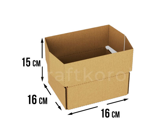 Fefco 411 - Оберточный короб с 5 клапанами на концах c боковой загрузкой 16х16х15 см