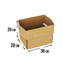Fefco 411 - Оберточный короб с 5 клапанами на концах c боковой загрузкой 36х20х20 см