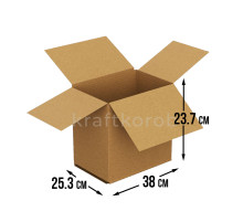 Fefco 203 - Четырехклапанный короб c двойным дном 38х25,3х23,7 см 