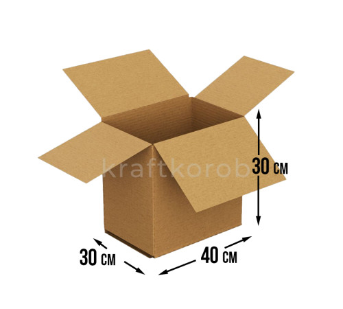 Fefco 203 - Четырехклапанный короб c двойным дном 40х30х30 см 