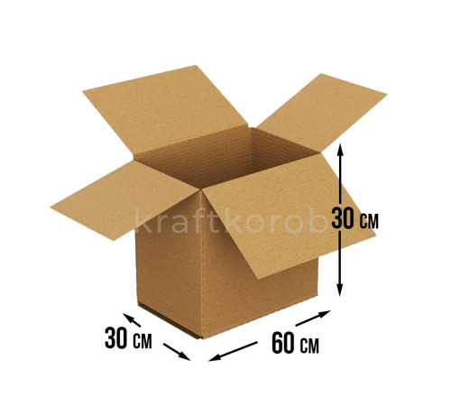 Fefco 203 - Четырехклапанный короб c двойным дном 60х30х30 см