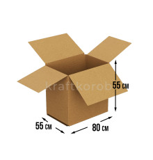 Fefco 203 - Четырехклапанный короб c двойным дном 80х55х55 см