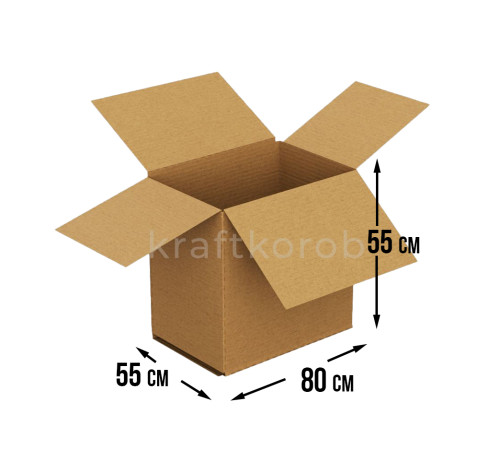 Fefco 203 - Четырехклапанный короб c двойным дном 80х55х55 см
