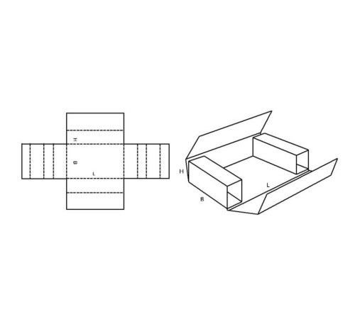 Fefco 403 - Оберточный короб с усиленными бортами (доп. отделениями) 27х19х19,5 см