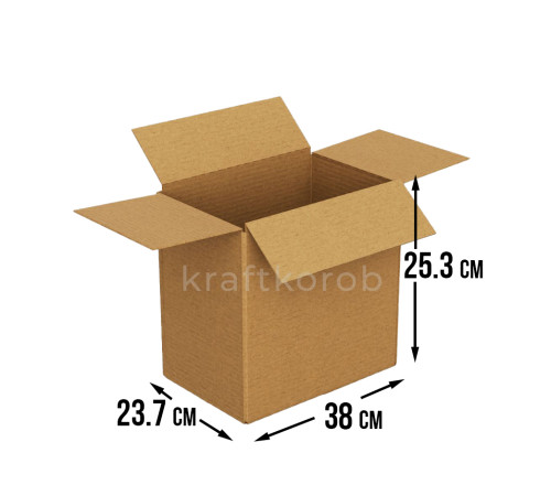 Fefco 204 - Четырехклапанный короб cо стыком клапанов 38х25,3х23,7 см 