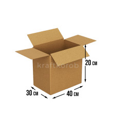 Fefco 204 - Четырехклапанный короб cо стыком клапанов 40х30х20 см 