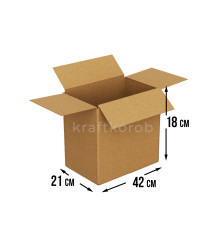 Fefco 204 - Четырехклапанный короб cо стыком клапанов 42х21х18 см 