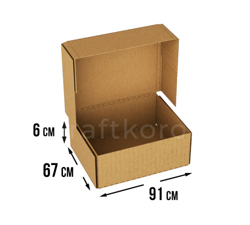 Fefco 409 - Оберточный короб с 5 клапанами на концах 91х67х6 см