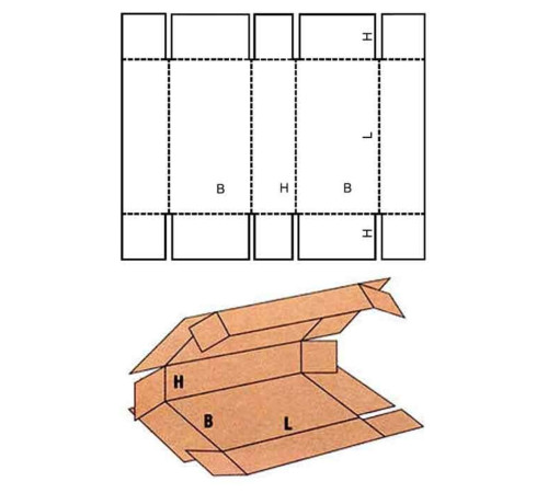 Fefco 409 - Оберточный короб с 5 клапанами на концах 30х25х17 см