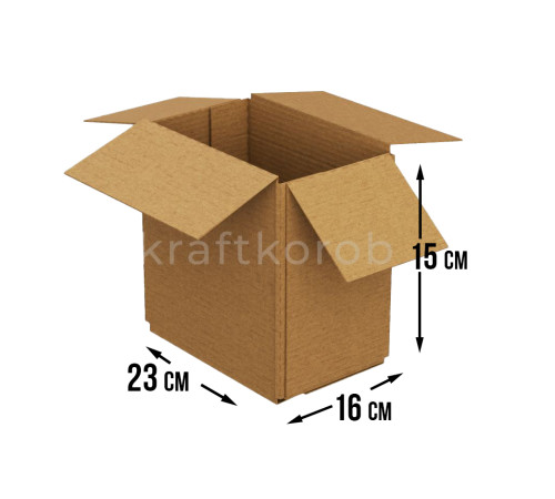 Fefco 205 - Четырехклапанный короб cо стыком клапанов 23х16х15 см