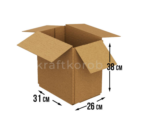 Fefco 205 - Четырехклапанный короб cо стыком клапанов 31х26х38 см