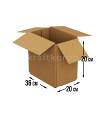 Fefco 205 - Четырехклапанный короб cо стыком клапанов 36х20х20 см 