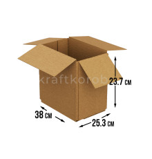 Fefco 205 - Четырехклапанный короб cо стыком клапанов 38х25,3х23,7 см