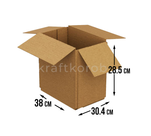 Fefco 205 - Четырехклапанный короб cо стыком клапанов 38х30,4х28,5 см