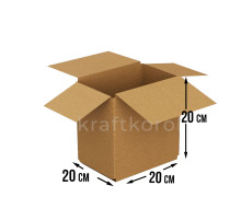 Fefco 206 - Четырехклапанный короб со стыком и двойным дном 20х20х20 см 