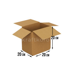 Fefco 206 - Четырехклапанный короб со стыком и двойным дном 20х20х20 см 