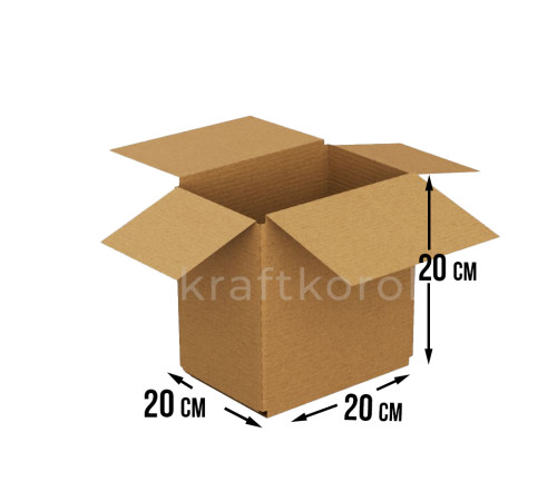 Fefco 206 - Четырехклапанный короб со стыком и двойным дном 20х20х20 см 