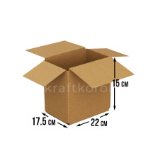 Fefco 206 - Четырехклапанный короб со стыком и двойным дном 22х17,5х15 см