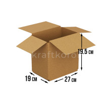 Fefco 206 - Четырехклапанный короб со стыком и двойным дном 27х19х19,5 см