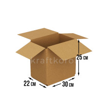 Fefco 206 - Четырехклапанный короб со стыком и двойным дном 30х22х25 см