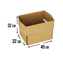 Fefco 4101 - Оберточный короб с откидной внутренней крышкой и боковыми клапанами 45х32х32 см