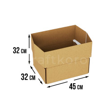 Fefco 4101 - Оберточный короб с откидной внутренней крышкой и боковыми клапанами 45х32х32 см