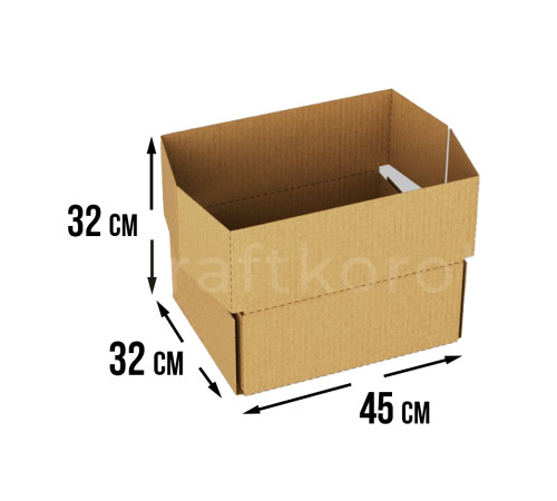 Fefco 4101 - Оберточный короб с откидной внутренней крышкой и боковыми клапанами 45х32х32 см