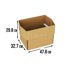 Fefco 4101 - Оберточный короб с откидной внутренней крышкой и боковыми клапанами 48.7х32.7х29.8 см