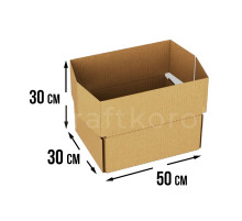 Fefco 4101 - Оберточный короб с откидной внутренней крышкой и боковыми клапанами 50х30х30 см