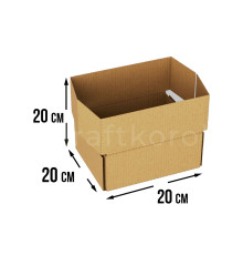 Fefco 4101 - Оберточный короб с откидной внутренней крышкой и боковыми клапанами 20х20х20 см