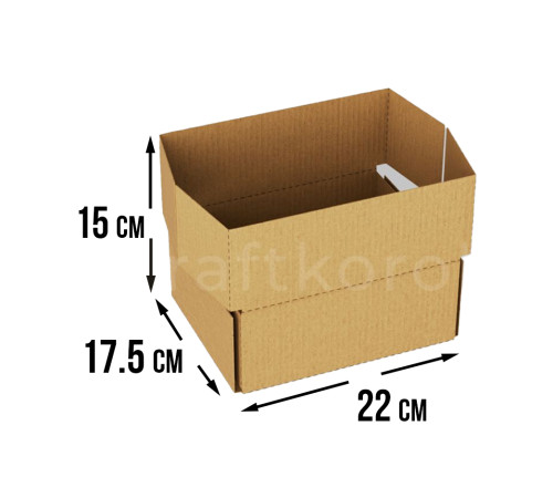 Fefco 4101 - Оберточный короб с откидной внутренней крышкой и боковыми клапанами 22х17,5х15 см
