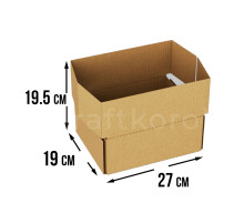 Fefco 4101 - Оберточный короб с откидной внутренней крышкой и боковыми клапанами 27х19х19,5 см