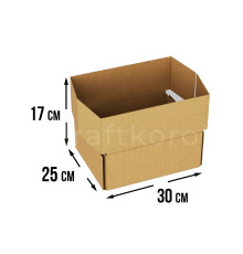 Fefco 4101 - Оберточный короб с откидной внутренней крышкой и боковыми клапанами 30х25х17 см