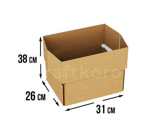 Fefco 4101 - Оберточный короб с откидной внутренней крышкой и боковыми клапанами 31х26х38 см