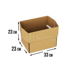Fefco 4101 - Оберточный короб с откидной внутренней крышкой и боковыми клапанами 33х23х23 см