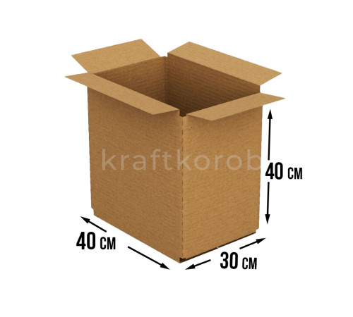 Fefco 209 - Четырехклапанный короб c крышкой из укороченных клапанов 40х30х40 см