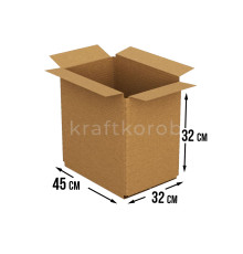 Fefco 209 - Четырехклапанный короб c крышкой из укороченных клапанов 45х32х32 см