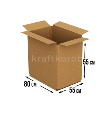 Fefco 209 - Четырехклапанный короб c крышкой из укороченных клапанов 80х55х55 см