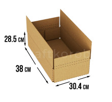 Fefco 415 - Оберточный короб со стыкующимися посередине клапанами 38х30,4х28,5 см