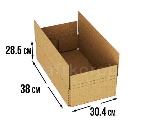 Fefco 415 - Оберточный короб со стыкующимися посередине клапанами 38х30,4х28,5 см