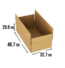 Fefco 415 - Оберточный короб со стыкующимися посередине клапанами 48.7х32.7х29.8 см