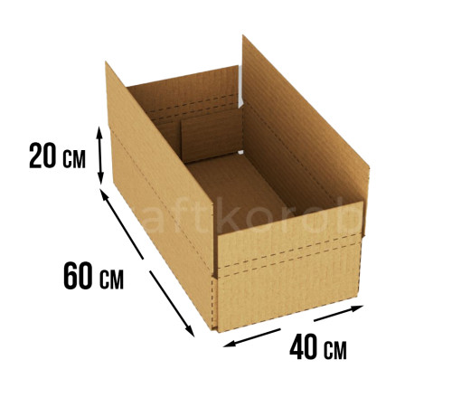 Fefco 415 - Оберточный короб со стыкующимися посередине клапанами 60х40х20 см